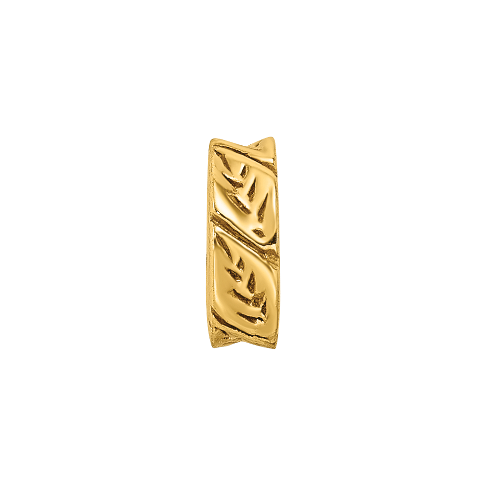 Sterling Silver Gold-plated Reflections Leaf Design Spacer Bead