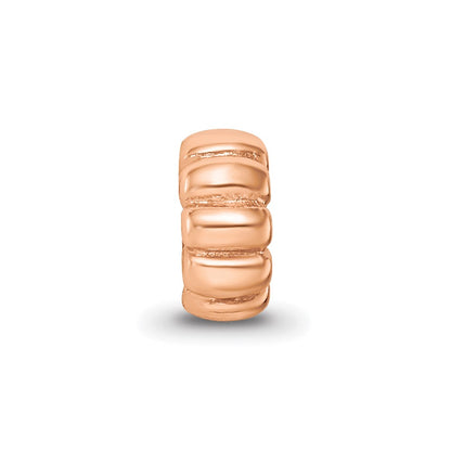 Sterling Silver Reflections Rose Gold-plated Scalloped Spacer Bead