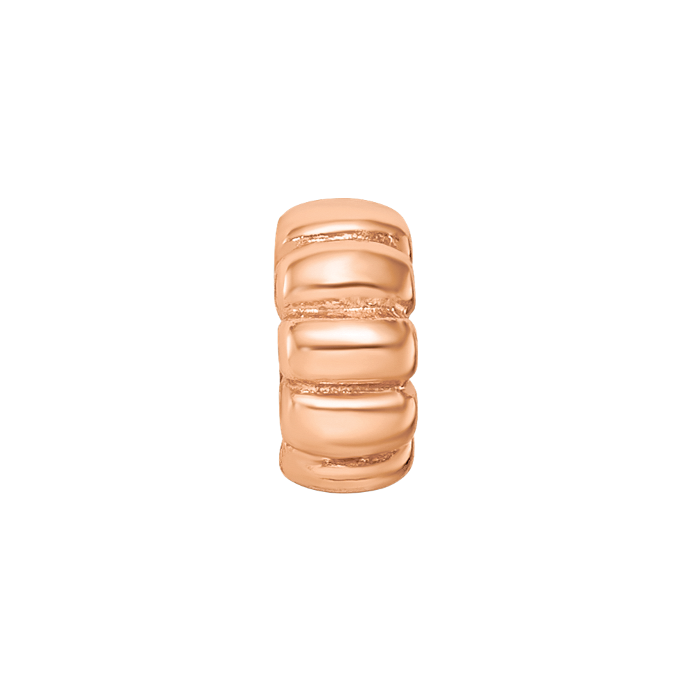 Sterling Silver Reflections Rose Gold-plated Scalloped Spacer Bead