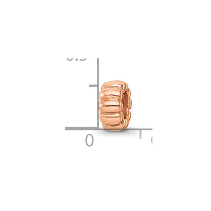 Sterling Silver Reflections Rose Gold-plated Scalloped Spacer Bead