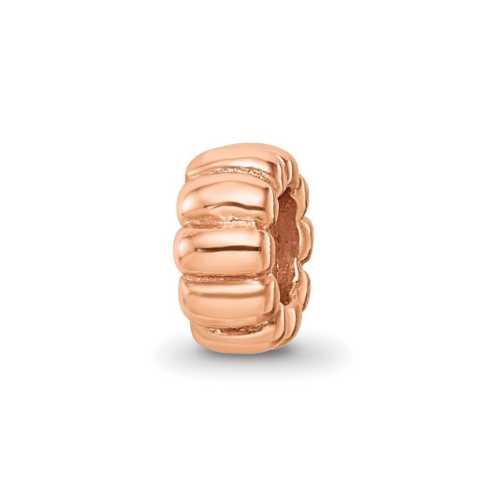 Sterling Silver Reflections Rose Gold-plated Scalloped Spacer Bead
