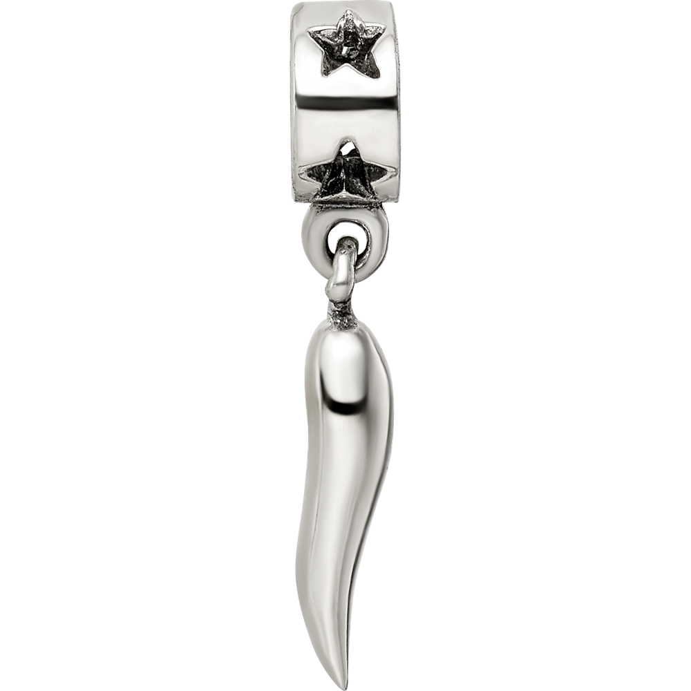 Sterling Silver Reflections Italian Horn Dangle Bead