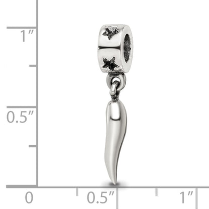 Sterling Silver Reflections Italian Horn Dangle Bead