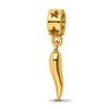 Sterling Silver Gold-plated Reflections Italian Horn Dangle Bead