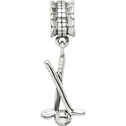 Sterling Silver Reflections Golf Clubs and Ball Dangle Bead