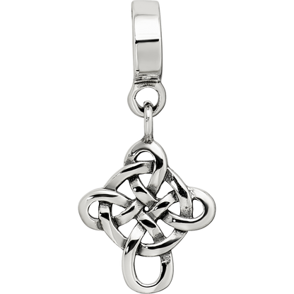 Sterling Silver Reflections Celtic Weave Cross Dangle Bead