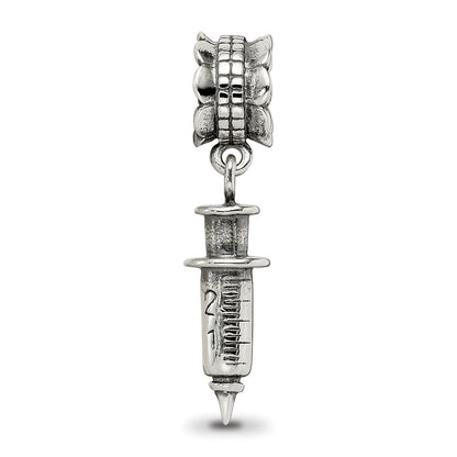 Sterling Silver Reflections Syringe Dangle Bead