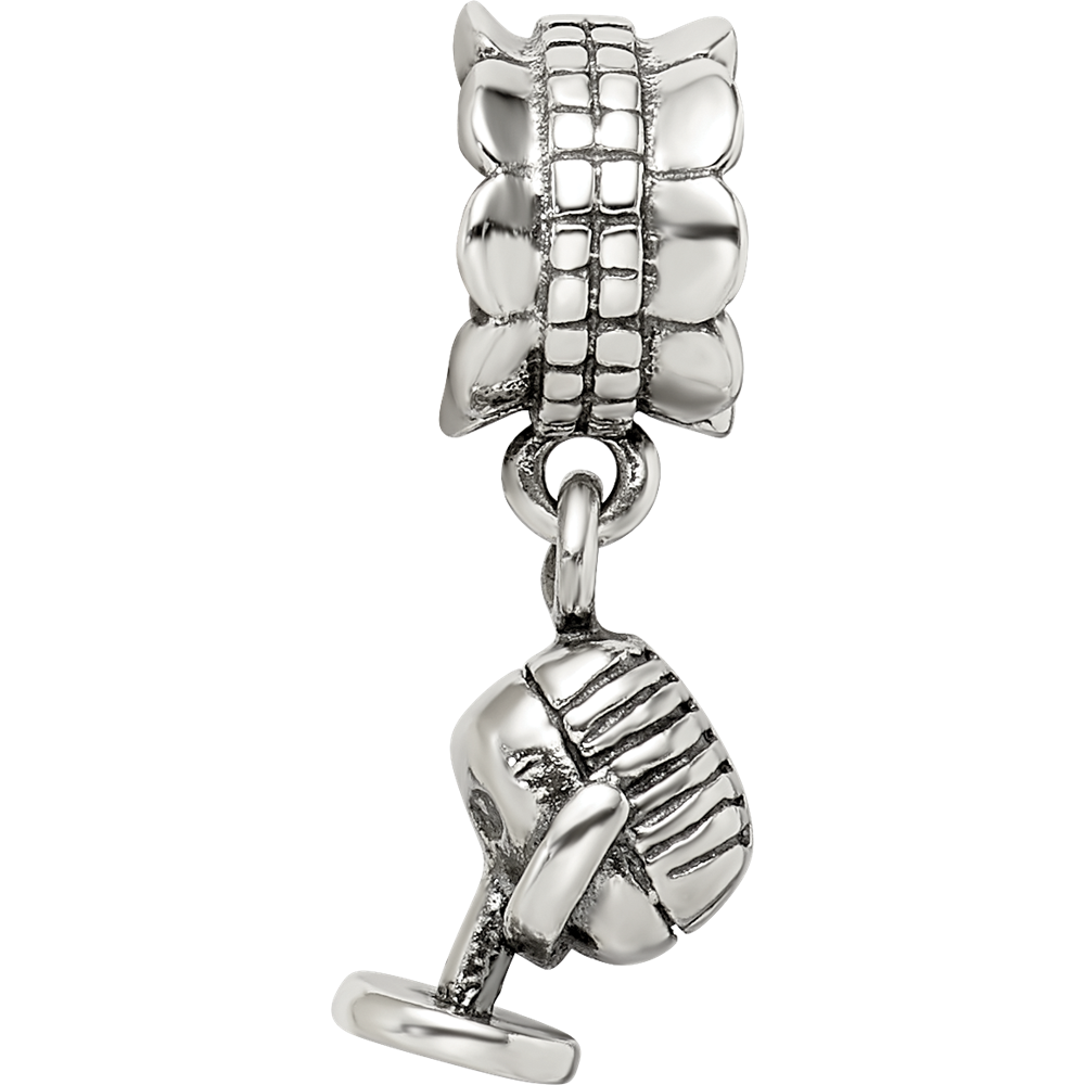 Sterling Silver Reflections Microphone Dangle Bead