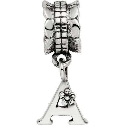 Sterling Silver Reflections Letter A Dangle Bead