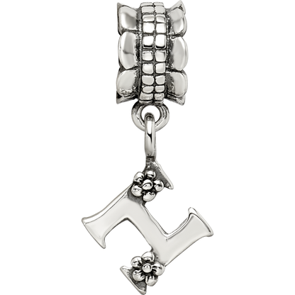 Sterling Silver Reflections Letter H Dangle Bead
