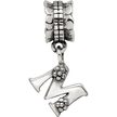 Sterling Silver Reflections Letter M Dangle Bead