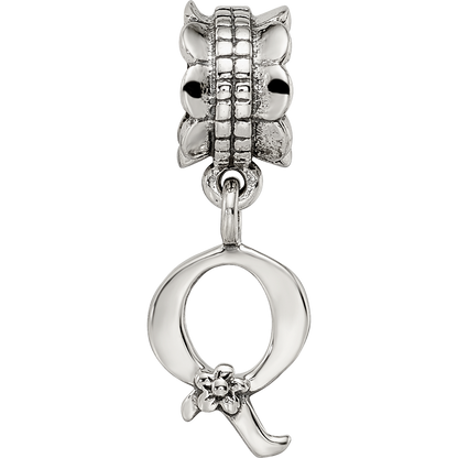 Sterling Silver Reflections Letter Q Dangle Bead