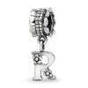 Sterling Silver Reflections Letter R Dangle Bead