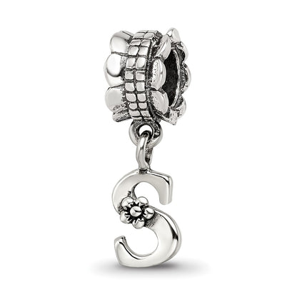 Sterling Silver Reflections Letter S Dangle Bead