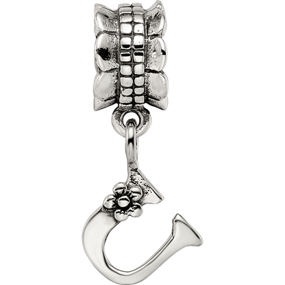 Sterling Silver Reflections Letter U Dangle Bead