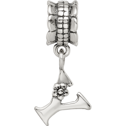 Sterling Silver Reflections Letter Y Dangle Bead