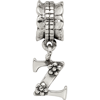 Sterling Silver Reflections Letter Z Dangle Bead