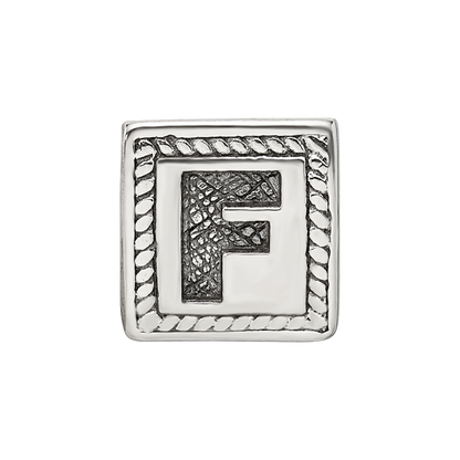 Sterling Silver Reflections Letter F Triangle Block Bead