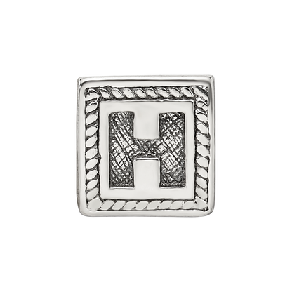 Sterling Silver Reflections Letter H Triangle Block Bead