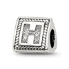 Sterling Silver Reflections Letter H Triangle Block Bead