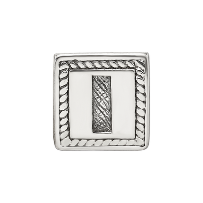 Sterling Silver Reflections Letter I Triangle Block Bead