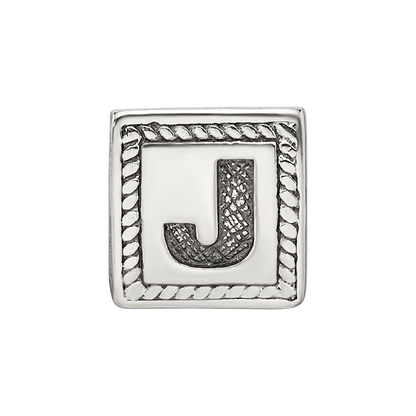 Sterling Silver Reflections Letter J Triangle Block Bead