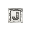Sterling Silver Reflections Letter J Triangle Block Bead