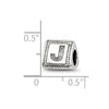 Sterling Silver Reflections Letter J Triangle Block Bead