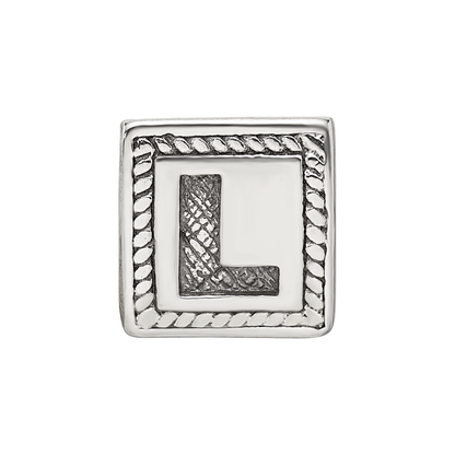 Sterling Silver Reflections Letter L Triangle Block Bead