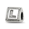 Sterling Silver Reflections Letter L Triangle Block Bead