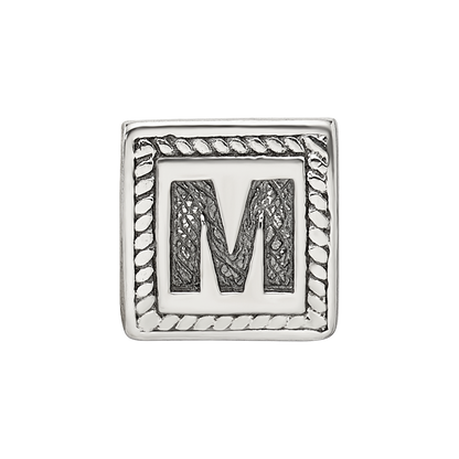 Sterling Silver Reflections Letter M Triangle Block Bead