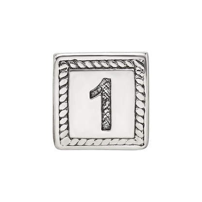 Sterling Silver Reflections Number 1 Triangle Block Bead