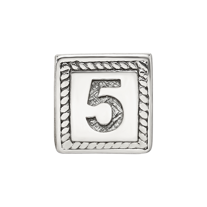 Sterling Silver Reflections Number 5 Triangle Block Bead