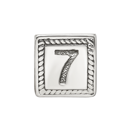 Sterling Silver Reflections Number 7 Triangle Block Bead