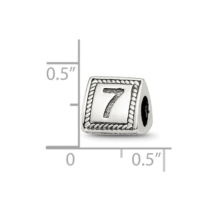 Sterling Silver Reflections Number 7 Triangle Block Bead