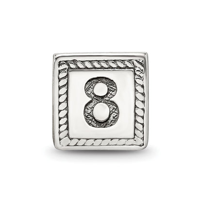 Sterling Silver Reflections Number 8 Triangle Block Bead