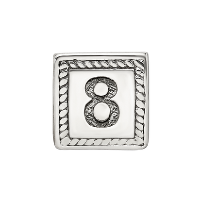 Sterling Silver Reflections Number 8 Triangle Block Bead