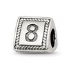 Sterling Silver Reflections Number 8 Triangle Block Bead