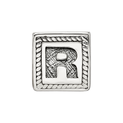 Sterling Silver Reflections Letter R Triangle Block Bead