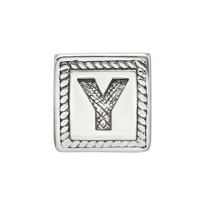 Sterling Silver Reflections Letter Y Triangle Block Bead
