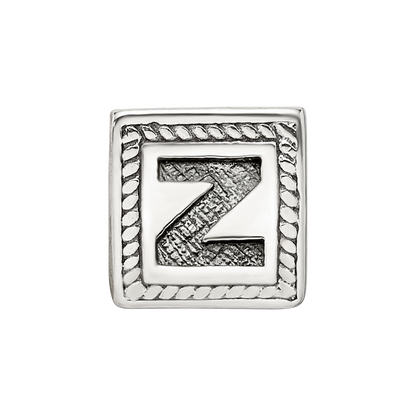 Sterling Silver Reflections Letter Z Triangle Block Bead