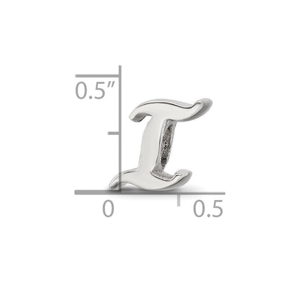 Sterling Silver Reflections Letter I Script Bead