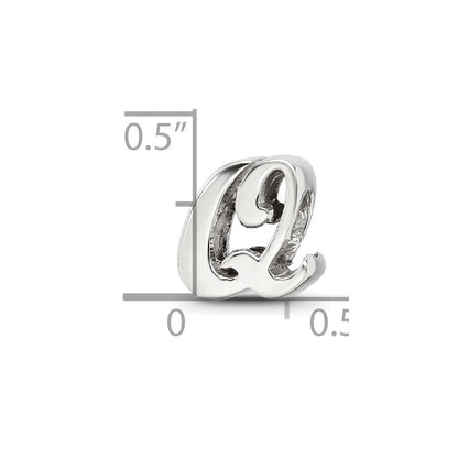Sterling Silver Reflections Letter Q Script Bead