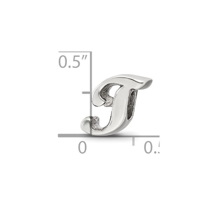 Sterling Silver Reflections Letter T Script Bead