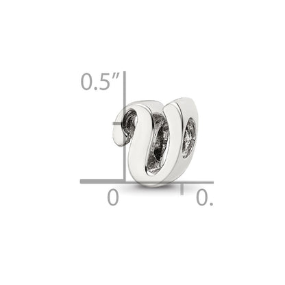 Sterling Silver Reflections Letter V Script Bead