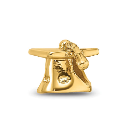Sterling Silver Gold-plated Reflections Graduation Cap Bead