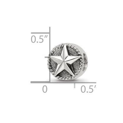 Sterling Silver Reflections Antiqued Star Bead