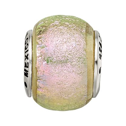 Sterling Silver Reflections Pink Dichroic Glass Bead