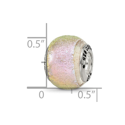 Sterling Silver Reflections Pink Dichroic Glass Bead