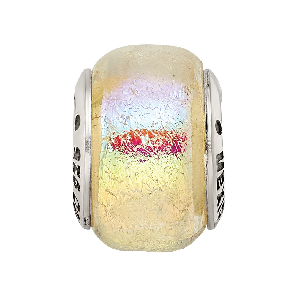 Sterling Silver Reflections Rainbow Dichroic Glass Bead